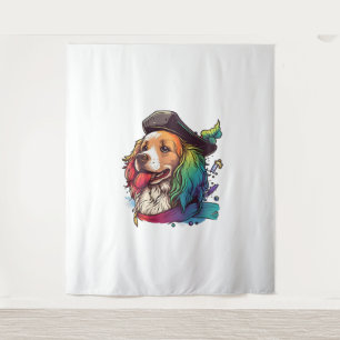 Golden Retriever Dog Pirate  Tapestry