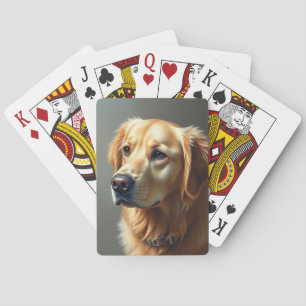 Golden Retriever Dog Playing Cards