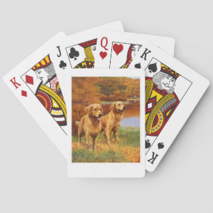 Golden Retriever Dog Playing Cards
