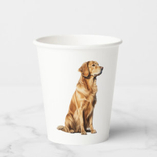 Golden Retriever Dog Portrait - Majestic Pet Illus Paper Cups