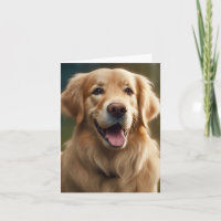 Golden Retriever Dog Portrait Pose Blank Greeting