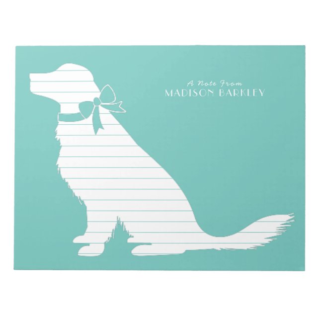 Golden Retriever Dog Puppy Notepad (Front)