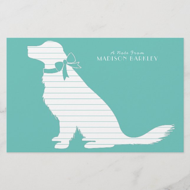 Golden Retriever Dog Puppy Stationery (Front)