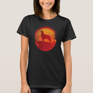 Golden Retriever Dog Retro Sunset T-Shirt