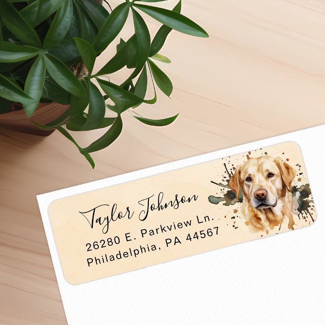 Golden Retriever Dog Return Address (Creator Uploaded)