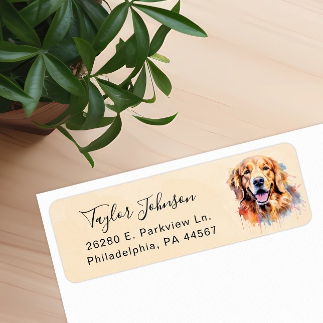 Golden Retriever Dog Return Address Label (Creator Uploaded)