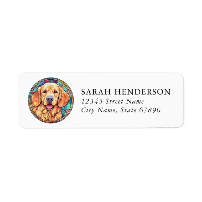 Golden Retriever Dog Return Address Labels (Front)