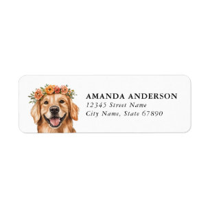 Golden Retriever Dog Return Address Labels