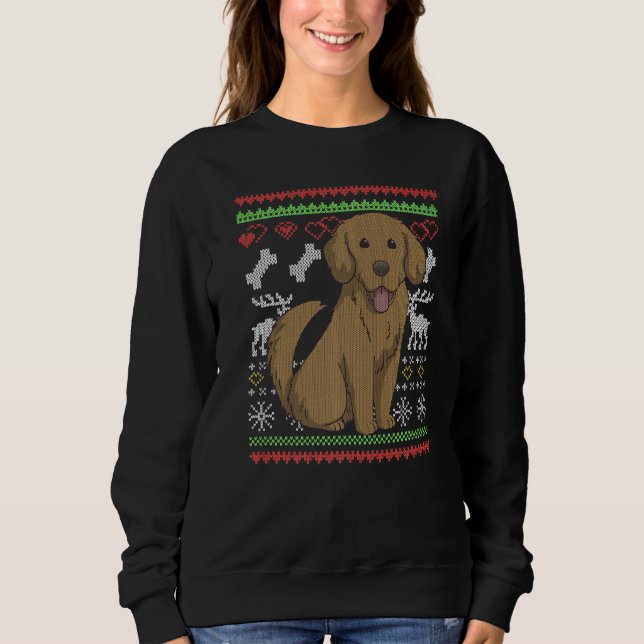 Golden Retriever Dog Santa Claus Ugly Christmas Pa Sweatshirt (Front)