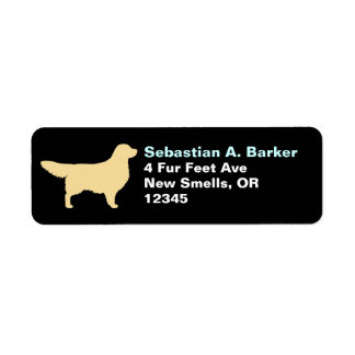 Golden Retriever Dog Silhouette Return Address