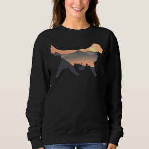 Golden Retriever Dog Silhouette Sun Mountain Sweatshirt