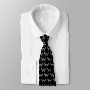 Golden Retriever Dog Silhouette Yellow& Blue Black Tie