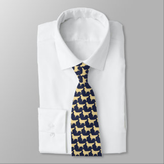Golden Retriever Dog Silhouettes Pattern Tie