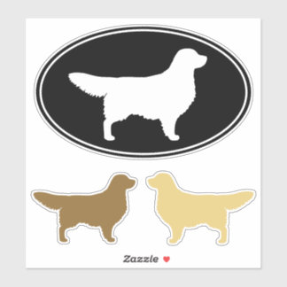 Golden Retriever Dog Silhouettes Vinyl Sticker Set