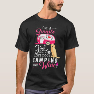 Golden Retriever Dog Simple Girl Dogs Camping And T-Shirt
