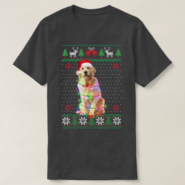 Golden Retriever Dog Ugly Sweater Christmas Puppy  (Design Front)