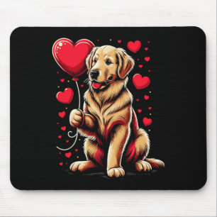 Golden Retriever Dog Valentine's Day Dog Owner Val Mouse Pad