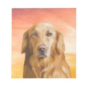 Golden Retriever Dog Water Colour Art Oil Painting Notepad