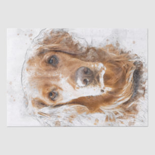 Golden Retriever Dog Watercolor Tissue Paper