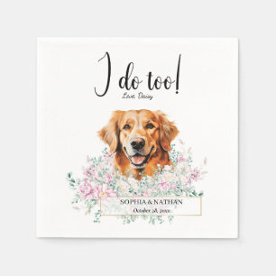 Golden Retriever Dog Wedding Cocktail Napkins