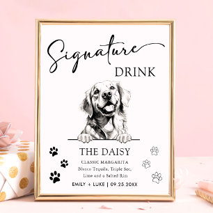 Golden Retriever Dog Wedding Signature Drink Sign