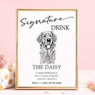 Golden Retriever Dog Wedding Signature Drink Sign
