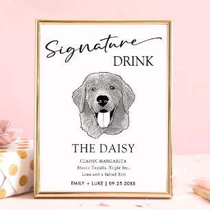 Golden Retriever Dog Wedding Signature Drink Sign