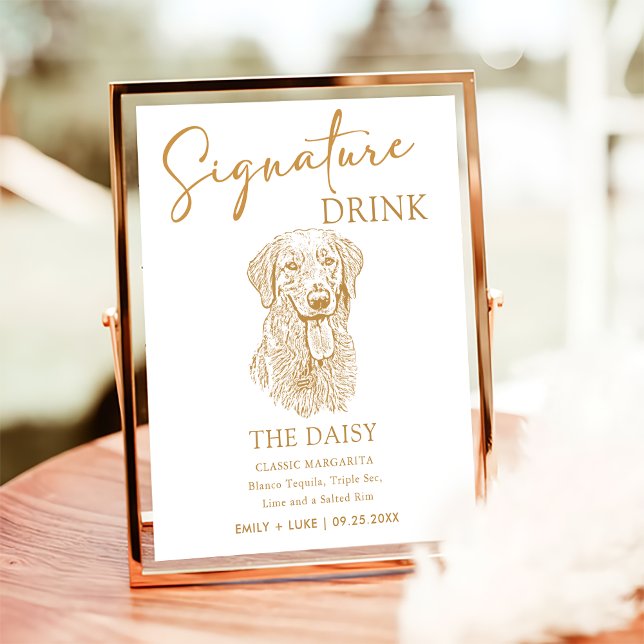 Golden Retriever Dog Wedding Signature Drink Sign (Creator Uploaded)