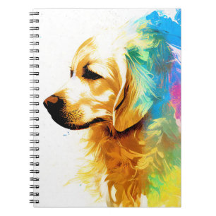 Golden Retriever Dog Wild Nature Animal Painting Notebook