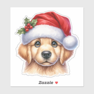 Golden Retriever Dog with Santa Claus Style