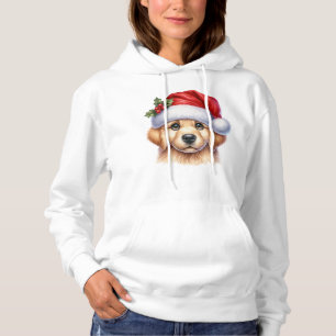 Golden Retriever Dog with Santa Claus Style-82535  Hoodie