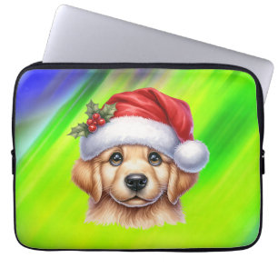 Golden Retriever Dog with Santa Claus Style-82535 Laptop Sleeve