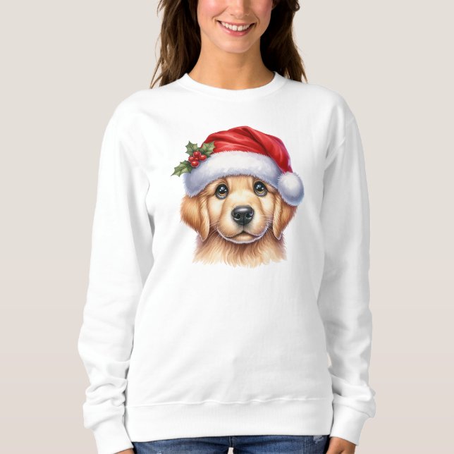 Golden Retriever Dog with Santa Claus Style-82535 Sweatshirt (Front)