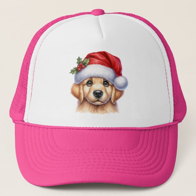 Golden Retriever Dog with Santa Claus Style-82535  Trucker Hat (Front)