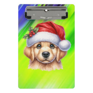 Golden Retriever Dog with Santa Claus Style  Mini Clipboard