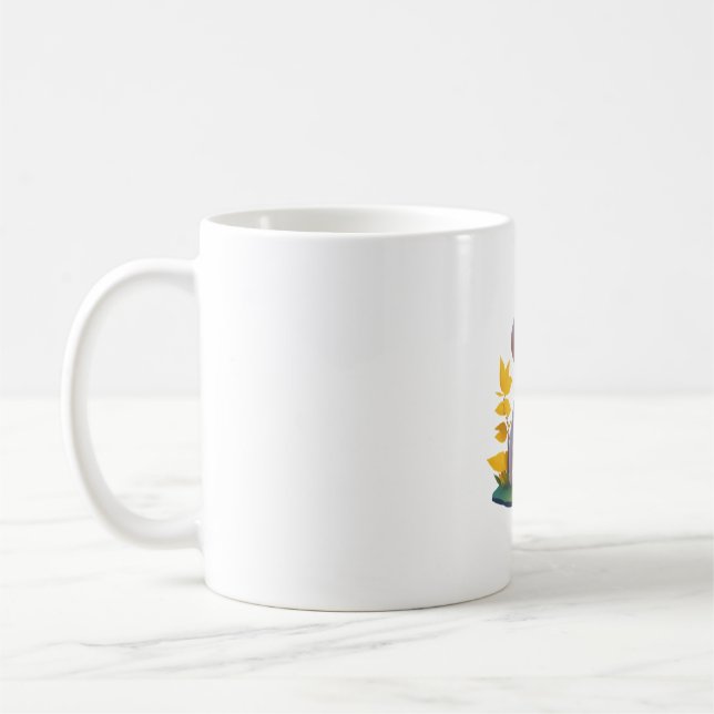 Golden Retriever Doggo Cute Digital Chibi Coffee Mug (Left)