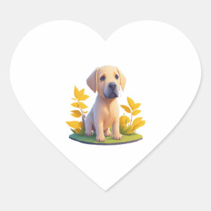 Golden Retriever Doggo T Shirt Cute Digital Chibi Heart Sticker