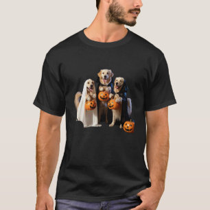 Golden Retriever Dogs Trick-or-Treat Halloween Fam T-Shirt
