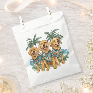 Golden Retriever Dogs Wearing Hawaiian Shirt Favour Bags