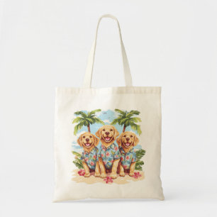 Golden Retriever Dogs Wearing Hawaiian Shirts Tote Bag