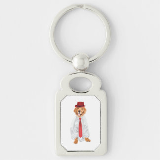 golden retriever drawing  key ring