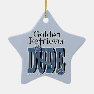 Golden Retriever DUDE Ceramic Tree Decoration