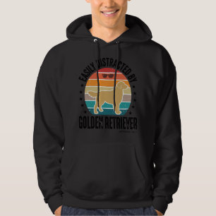 Golden Retriever Easily Distracted Vintage Dog Des Hoodie