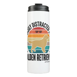 Golden Retriever Easily Distracted Vintage Dog Des Thermal Tumbler