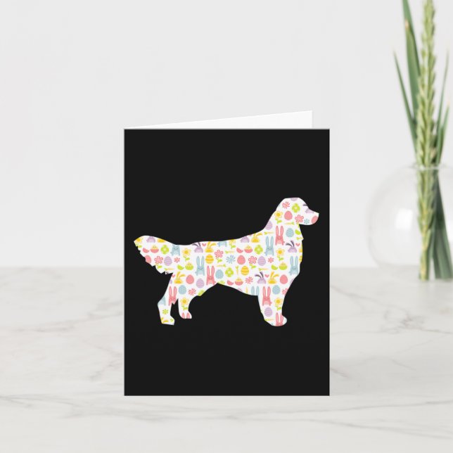 Golden Retriever Easter Bunny Dog Silhouette  Card (Front)