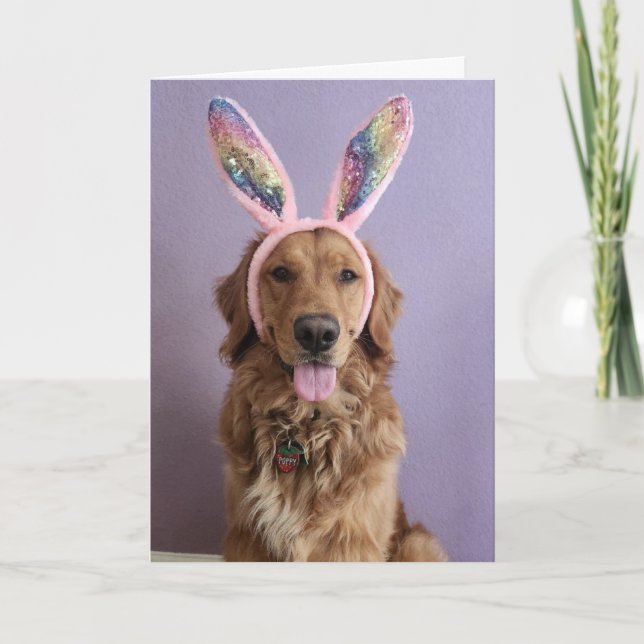 Golden Retriever Easter card (Front)
