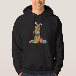 Golden Retriever Easter Day Bunny Eggs Easter Cost Hoodie