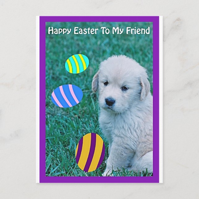 Golden Retriever Easter Puppy Cards & Gifts (Front)