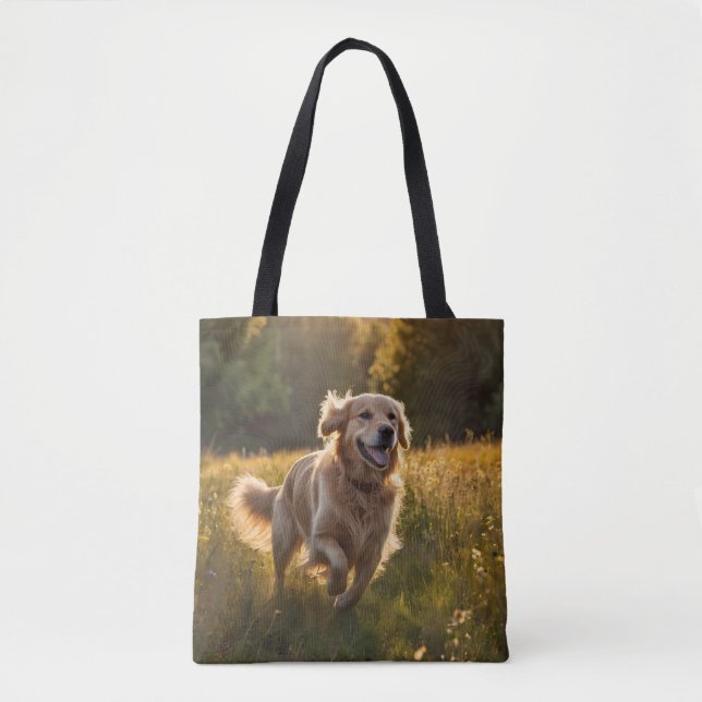 Golden Retriever Elegant Shoulder Tote Bag (Front)