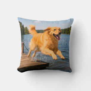 Golden Retriever Elegant Throw Pillow